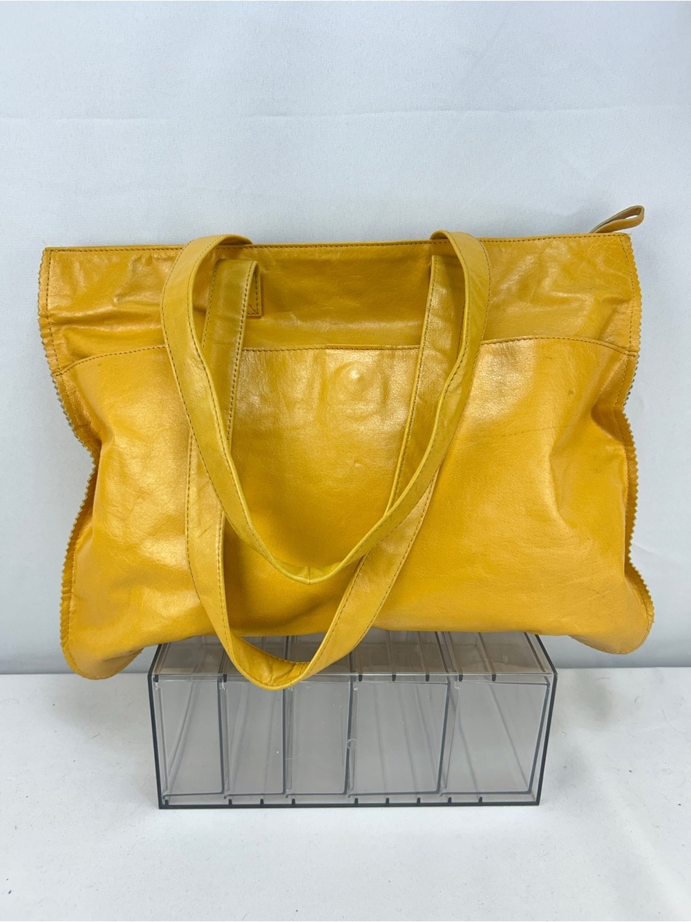 latico Yellow Leather Tote Shoulder Bag